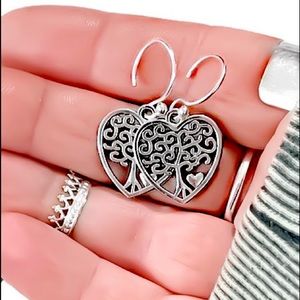 925 silver heart shaped
tree of life earrings